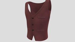 Mens Classic Red Waistcoat