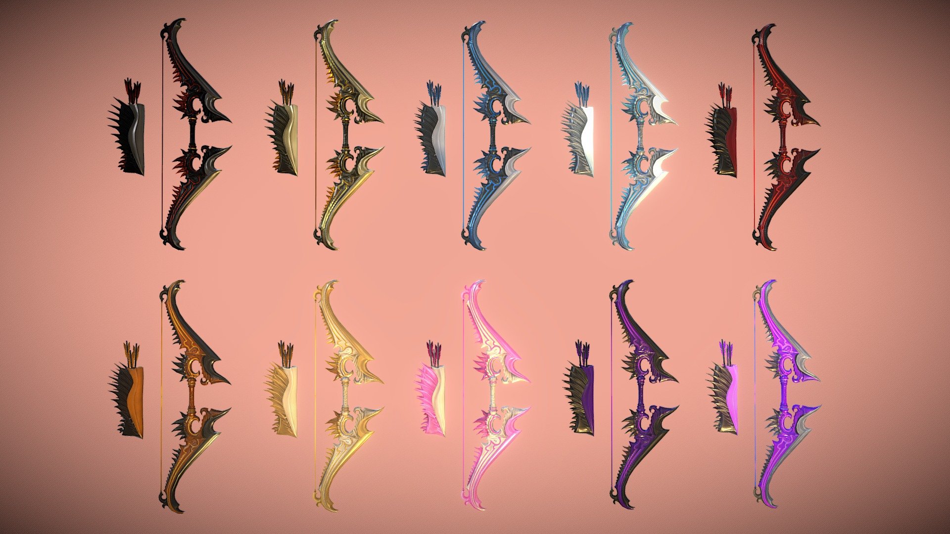 Fantasy Bows #1 3d model