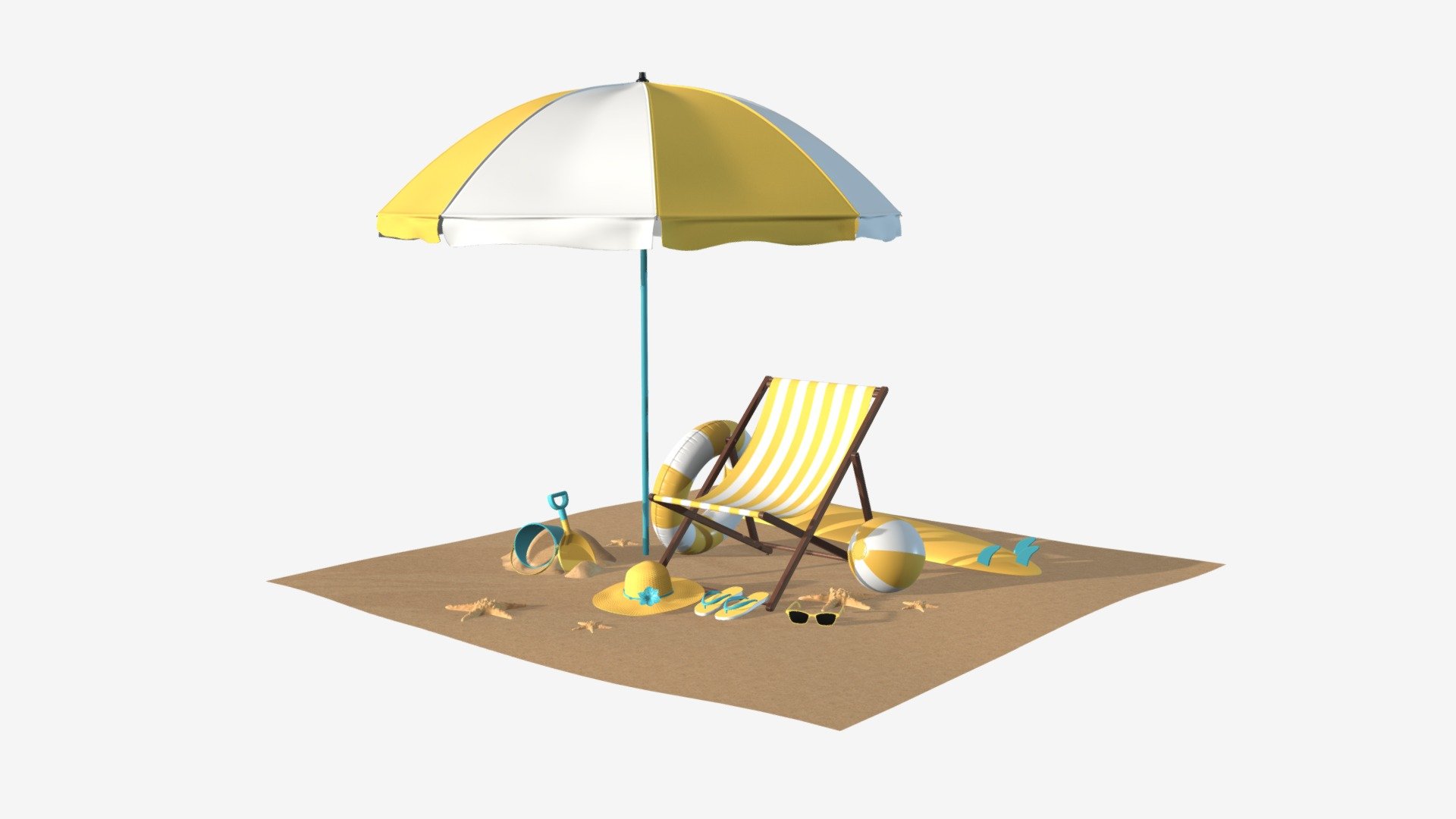 Beach composition 02 3d model