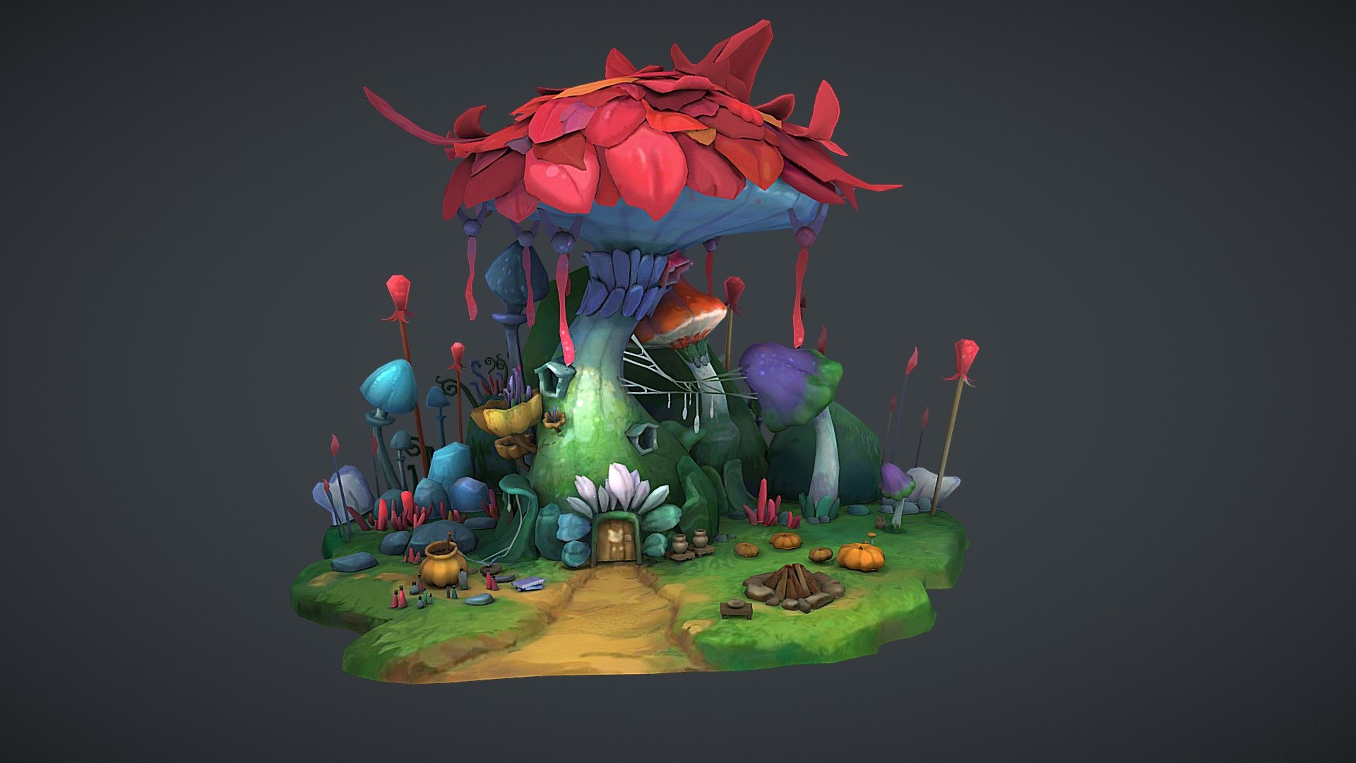 Fabulous Mushroom House✔ 3d model