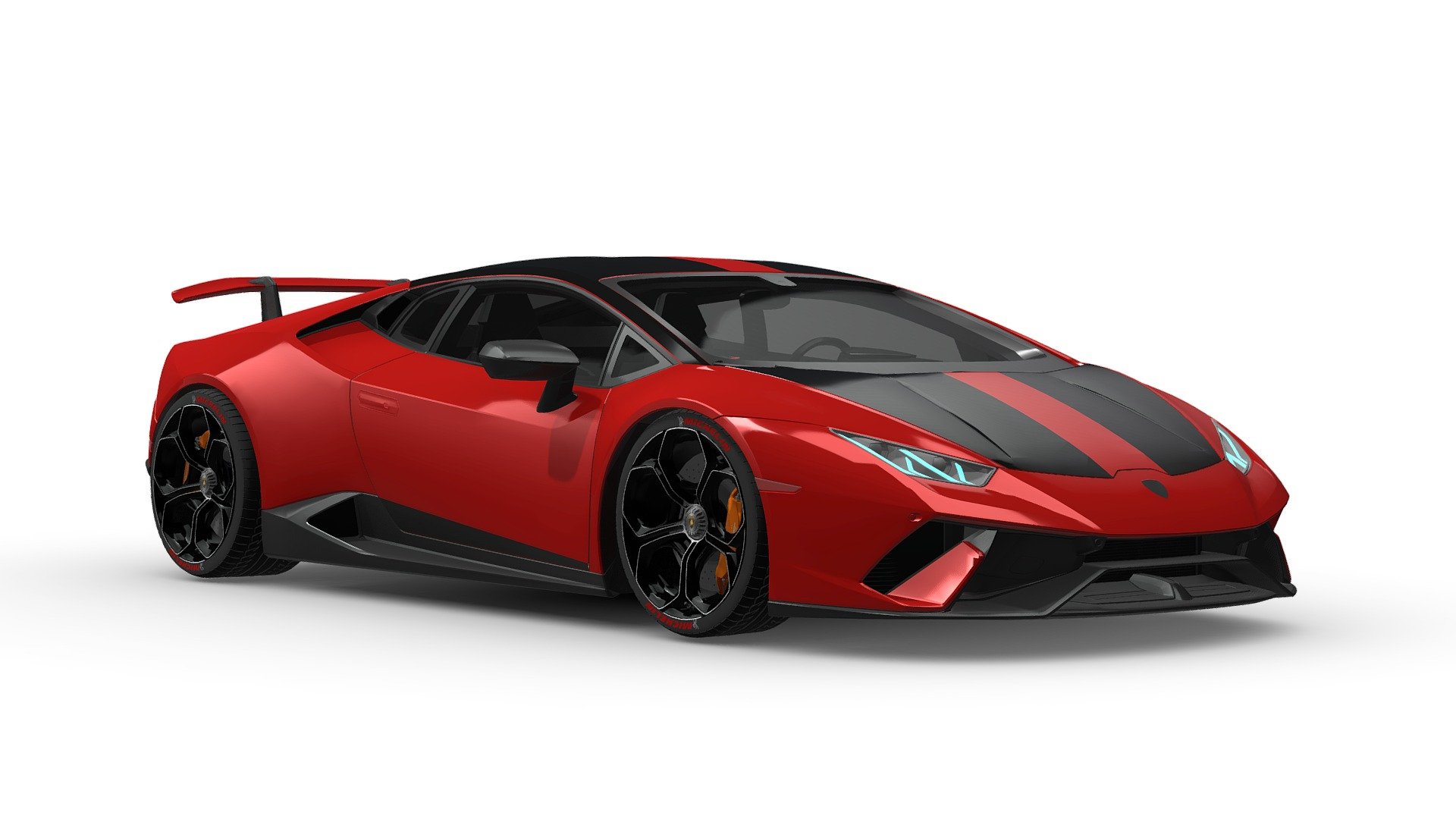 3d model Lamborghini huracan technica red 3d model