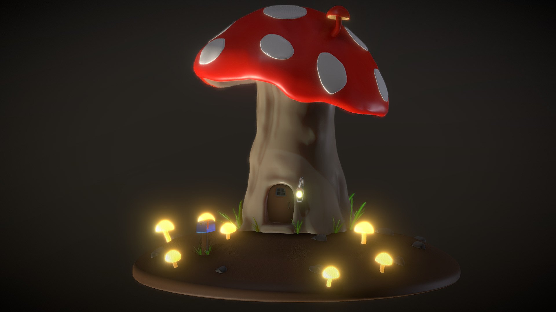 Mushroom House 3d model