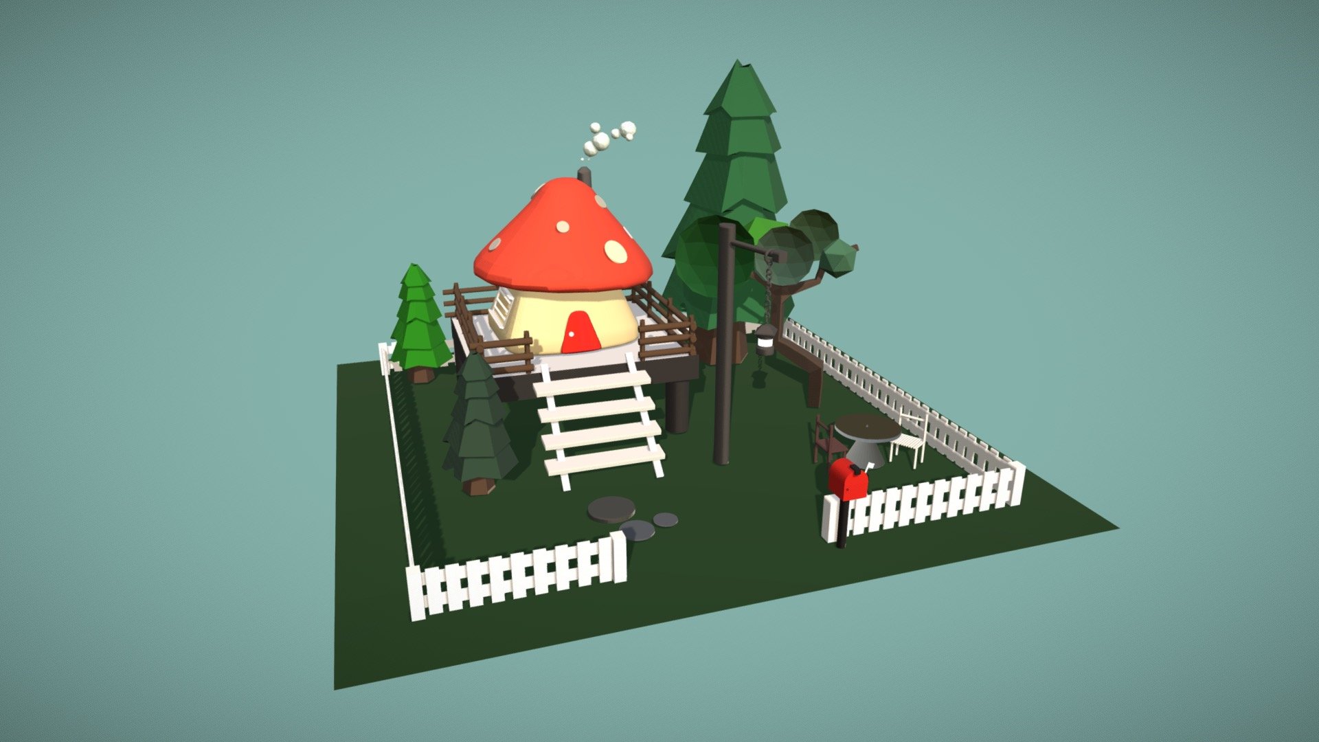 Mushroom House Blend 3d model