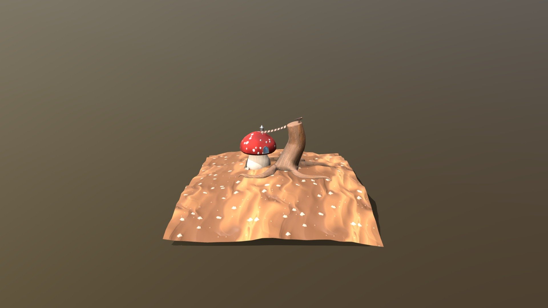 Mushroom House 3d model