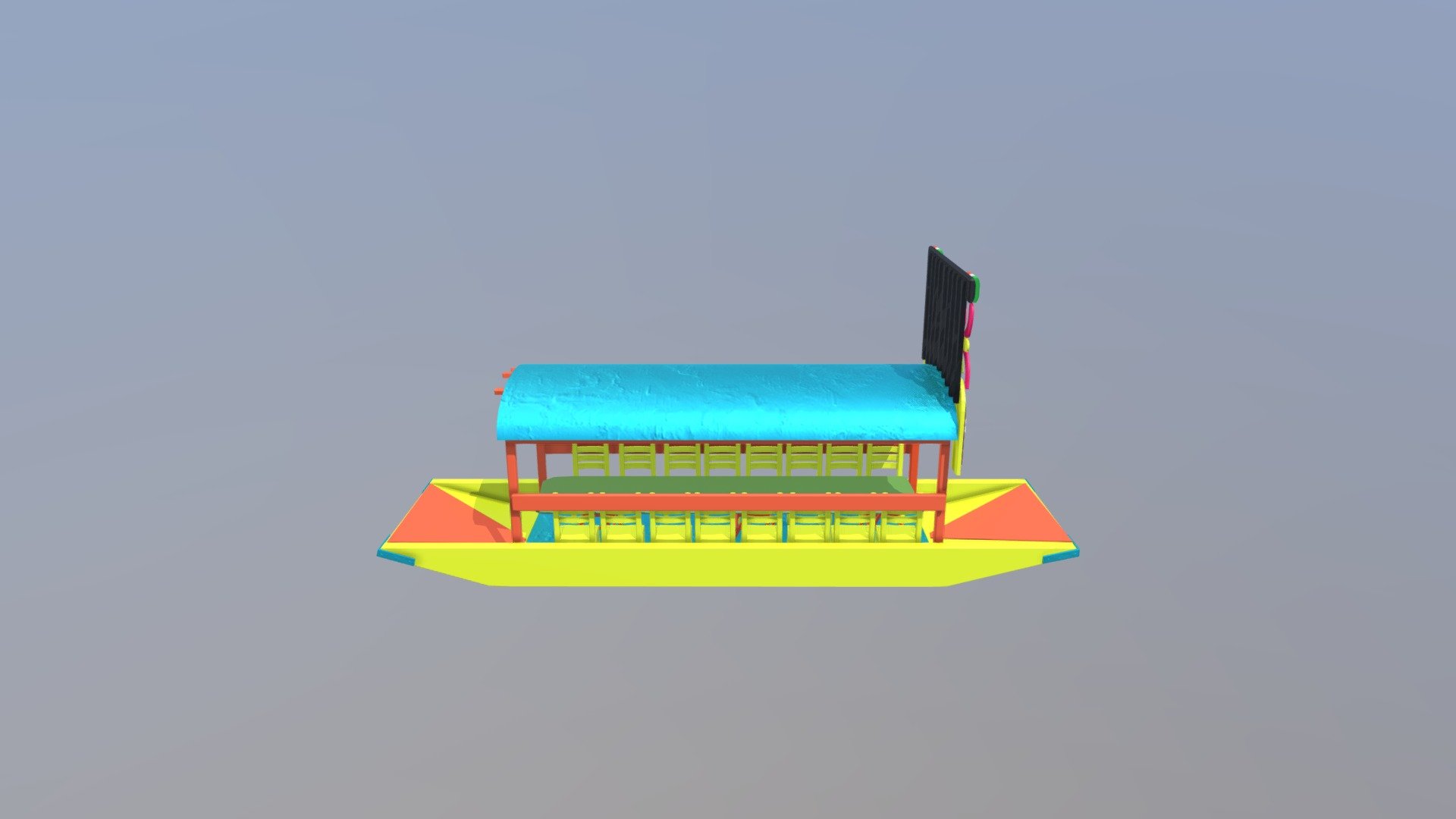 Trajinera de Xochimilco México 3d model