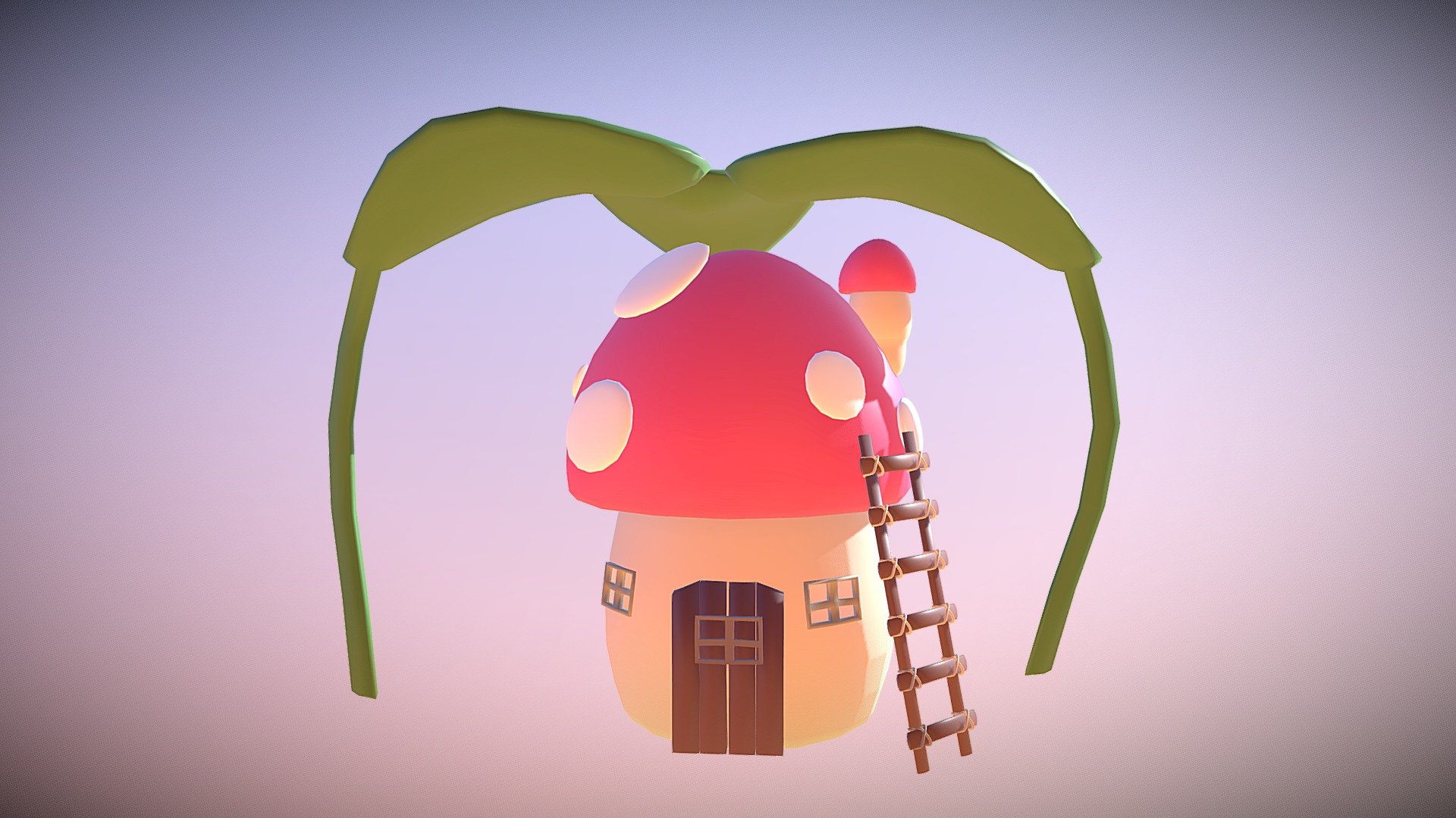 Cute Mushroom House 3d model