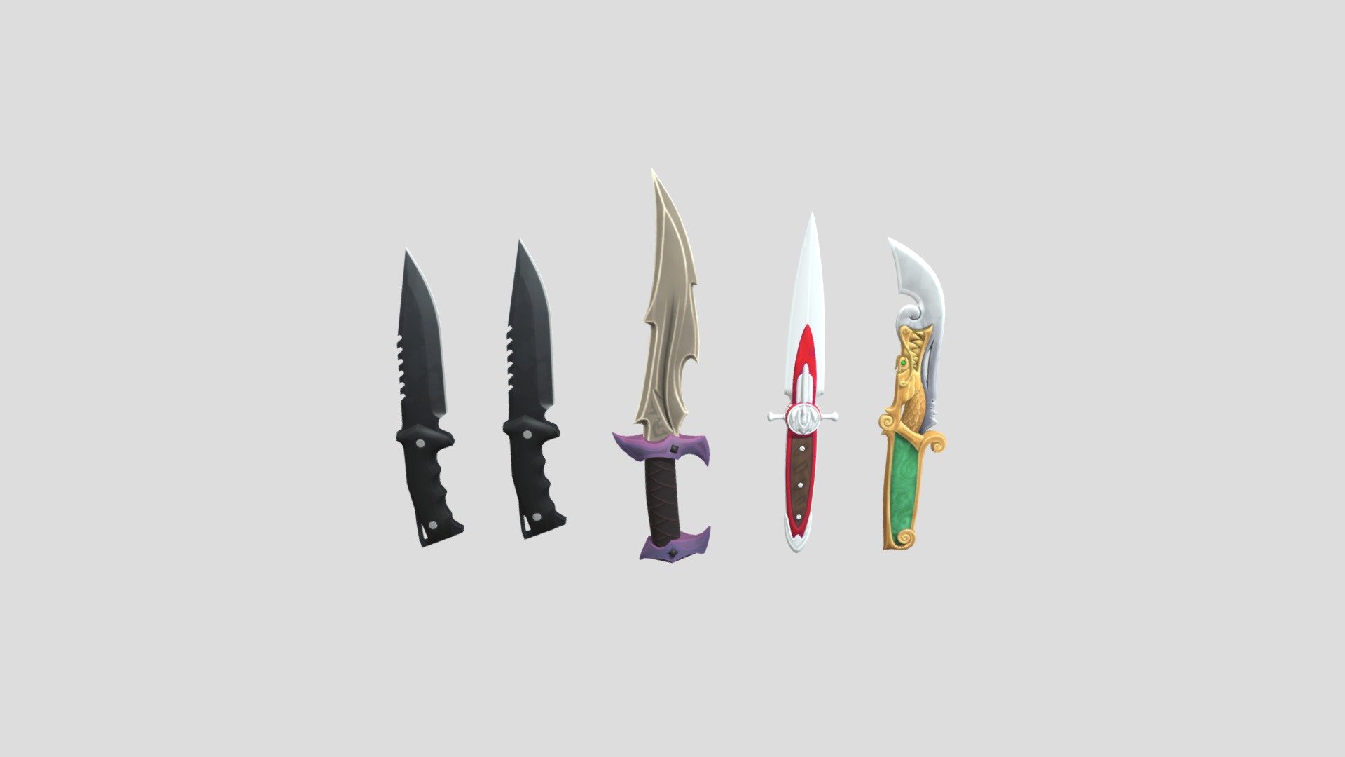 All Valorant Knifes (Bruhmom Alt) 3d model