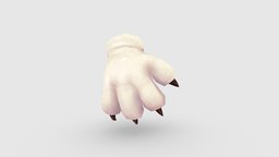 Cartoon sharp white cat claw glove