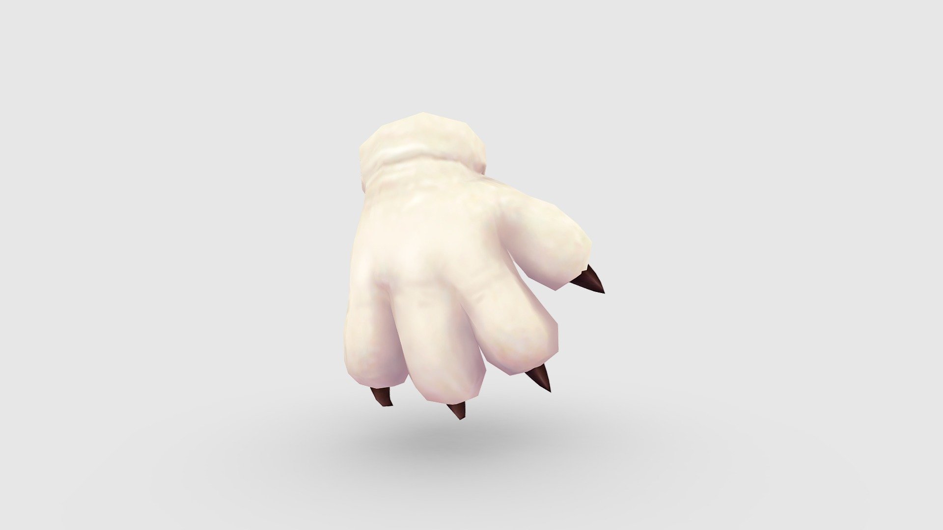 Cartoon sharp white cat claw glove 3d model