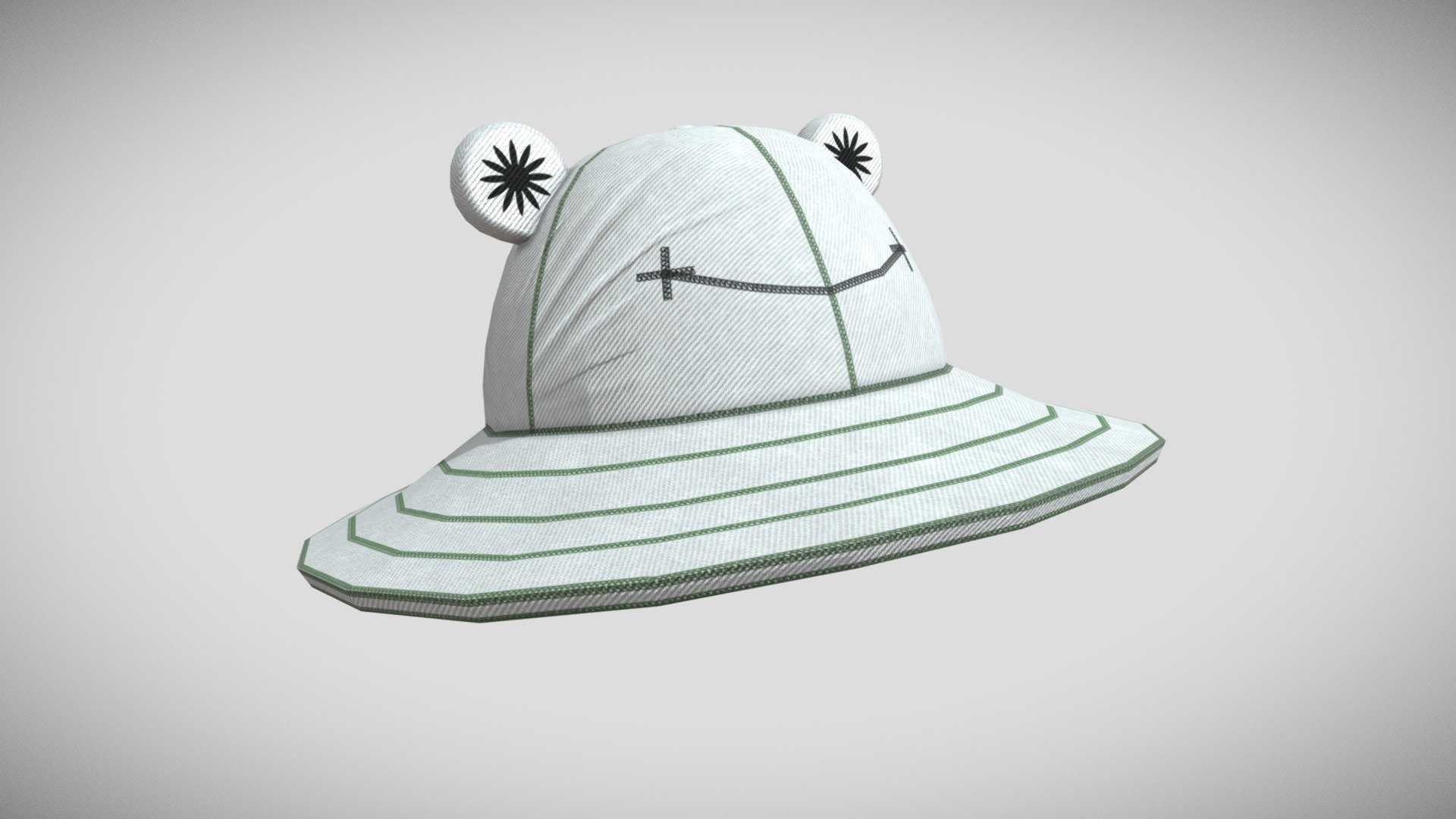 White Frog Hat 3d model