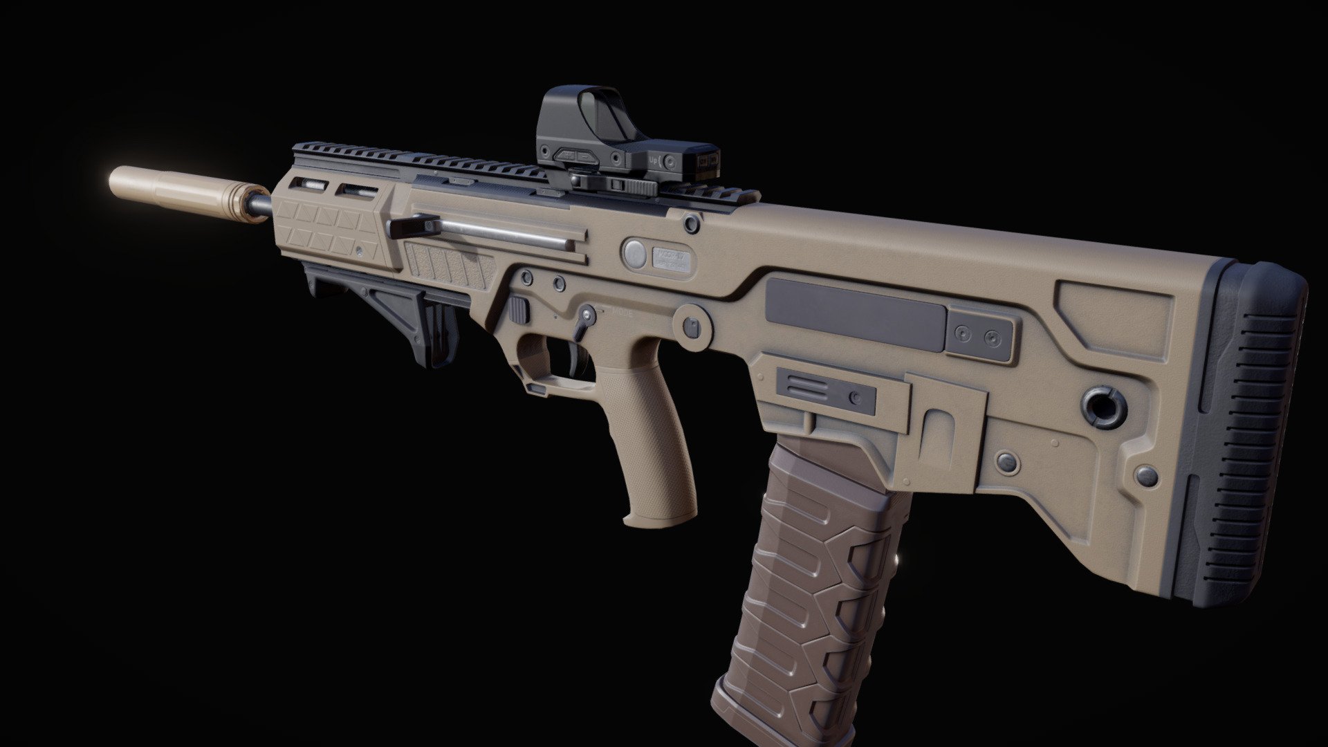 Customizable assault rifle 3d model