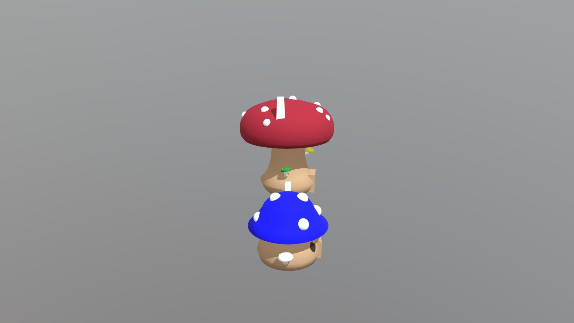 Mushroom Houses Textured 3d model