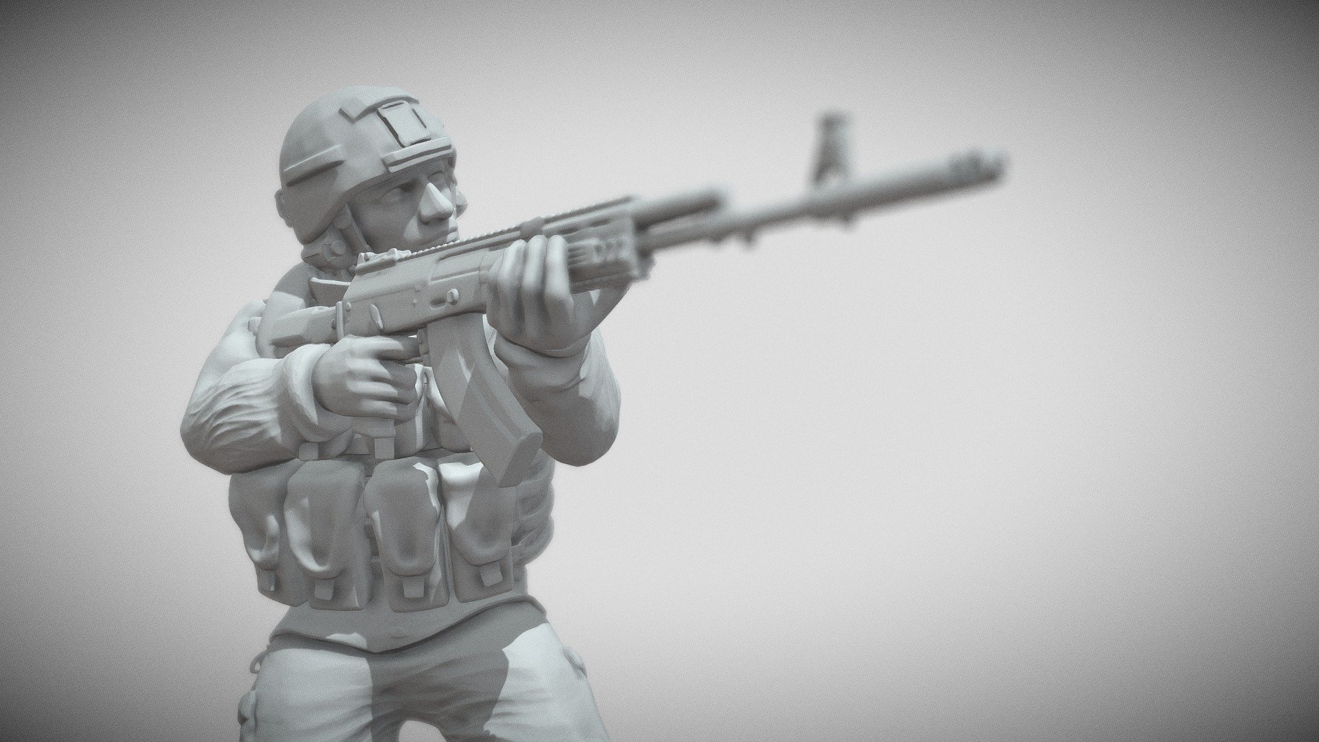 Russian soldier engineer AK-12 3d model