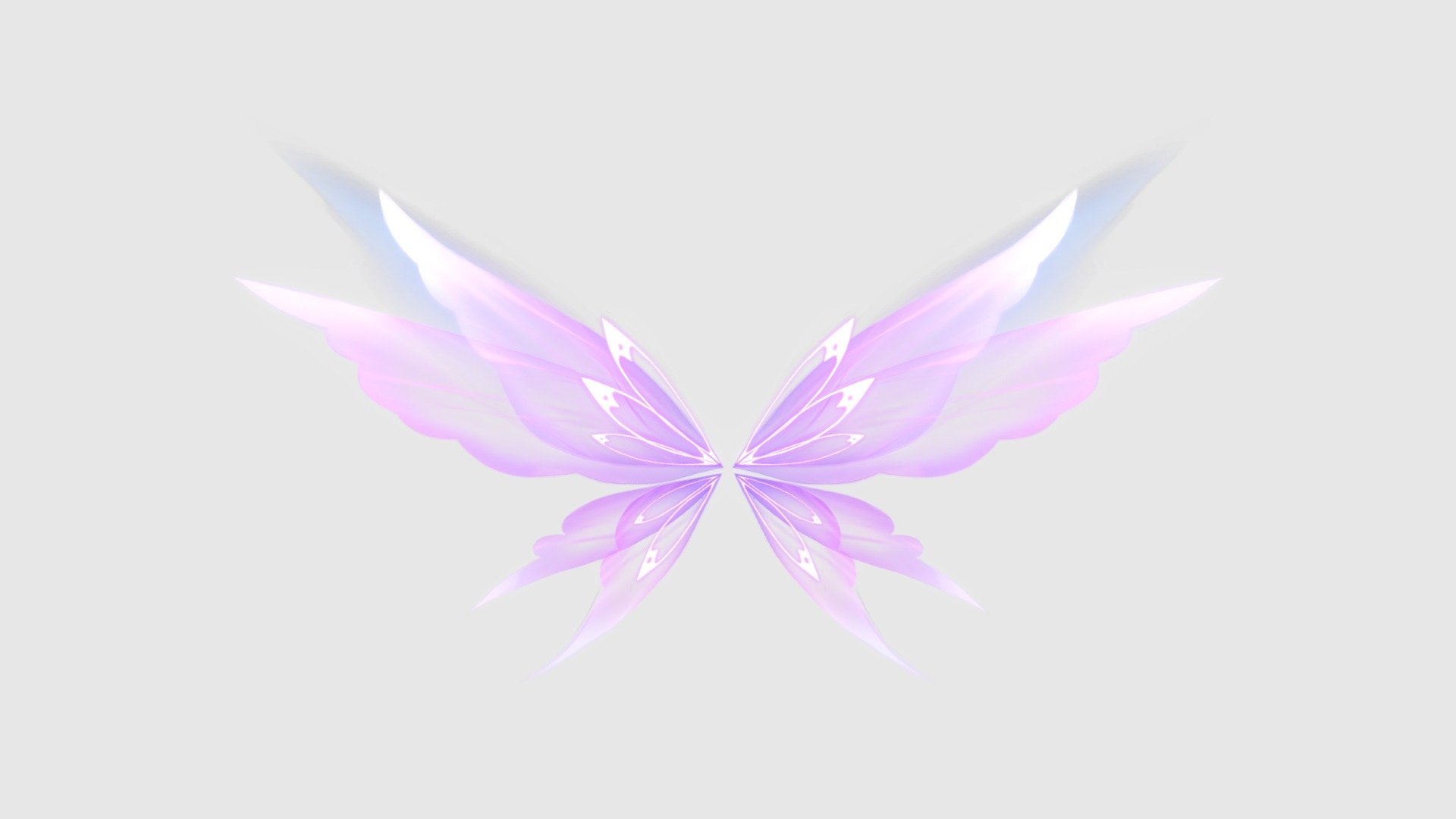 Cartoon spirit wing -Translucent butterfly wing 3d model