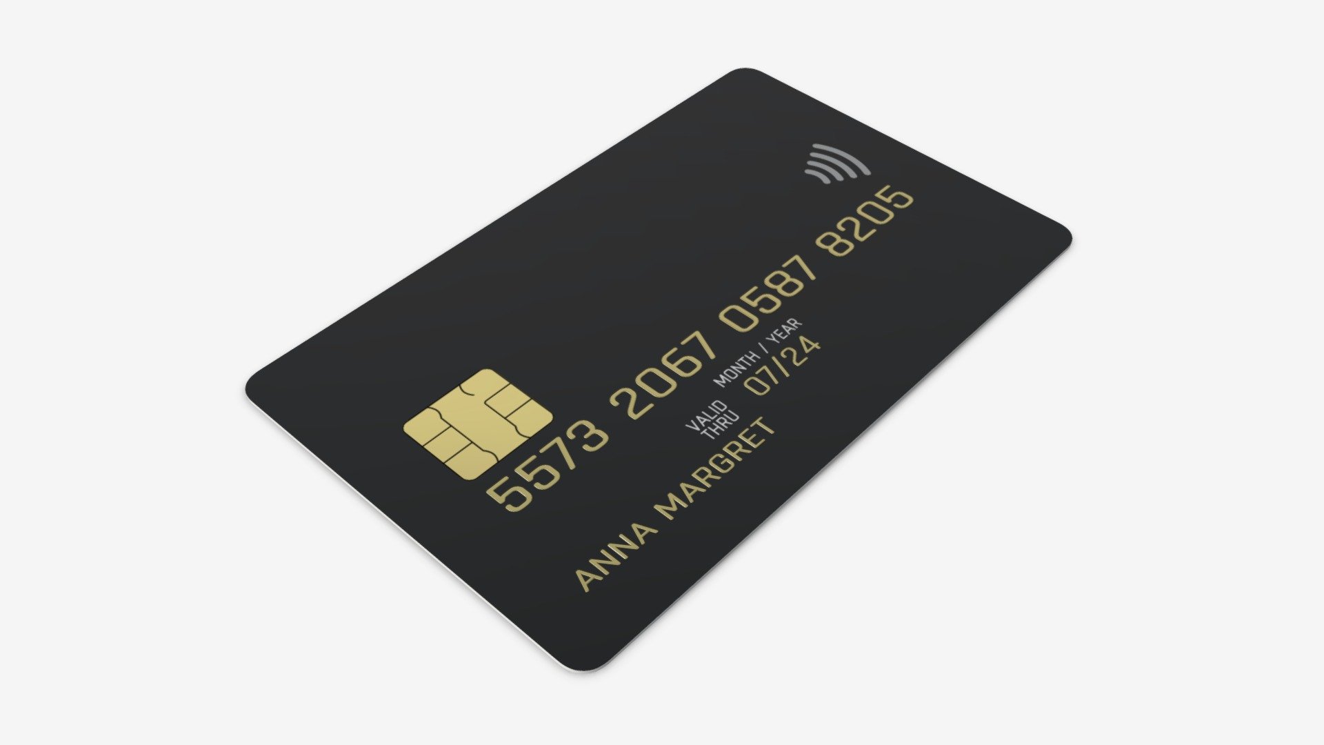 Credit debit card 02 3d model