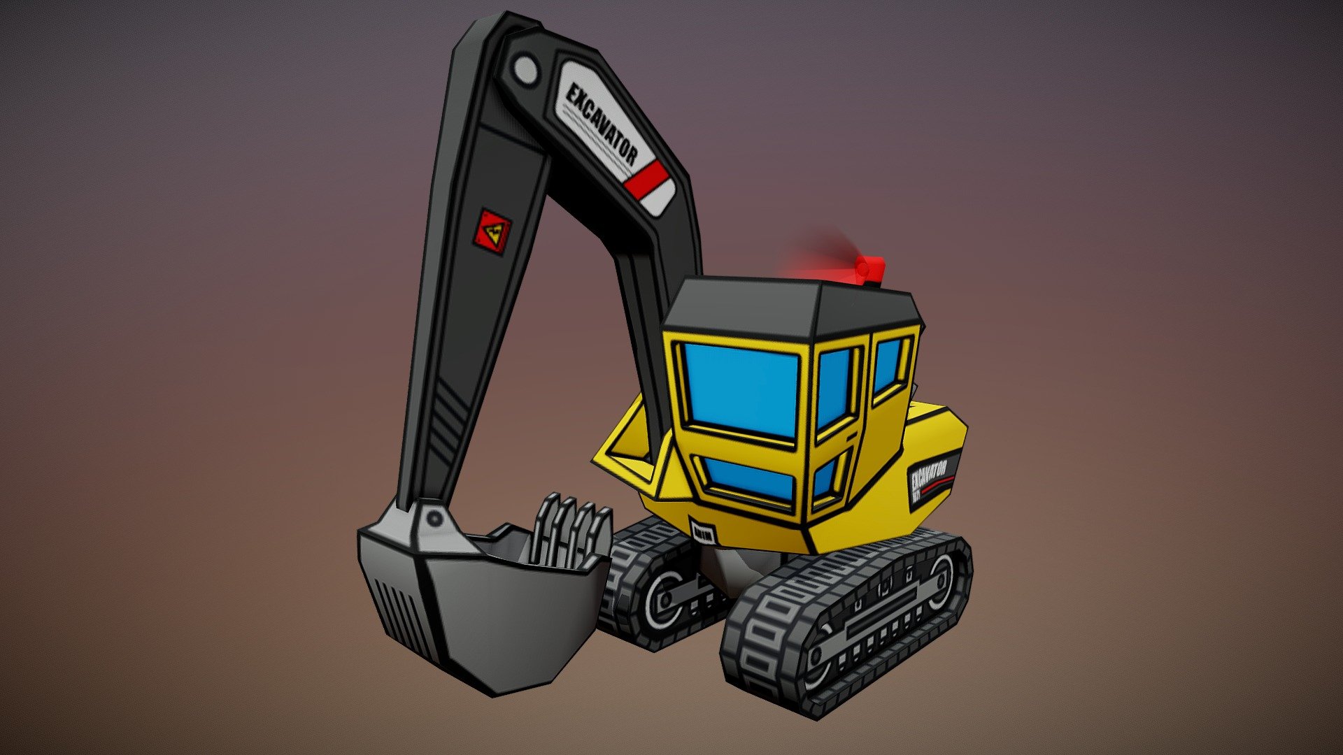 Cartoon Excavator 3d model