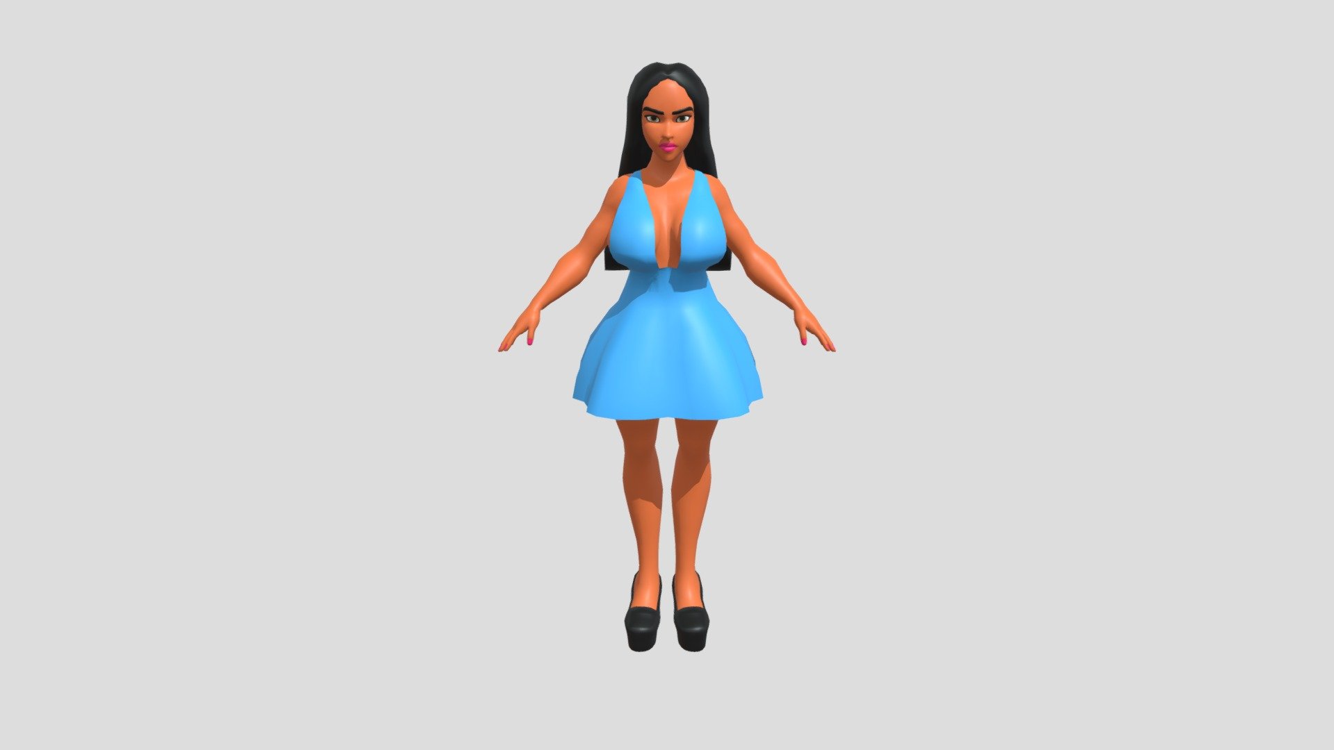 Kim Kardashian Cartoon 3d model