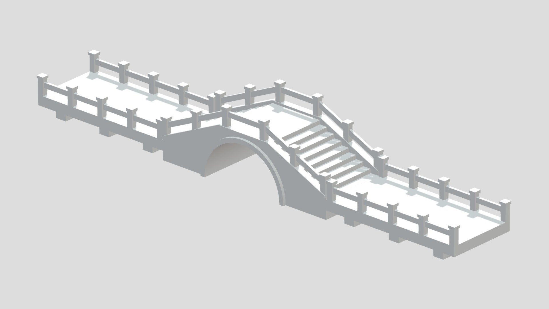 Cartoon Chinese Stone Bridge 3d model