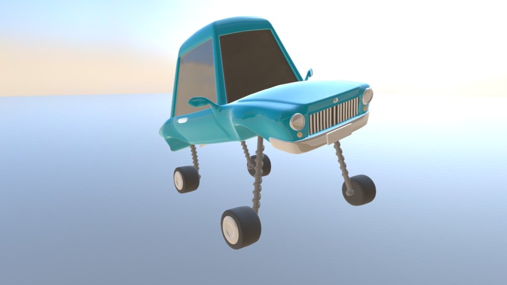 AS Cartoon Car Rigged 3d model