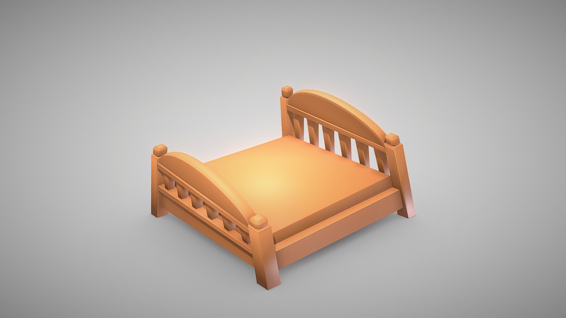 Bed cartoon 3d model