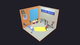 Gym Room 9 Low-poly 3D model