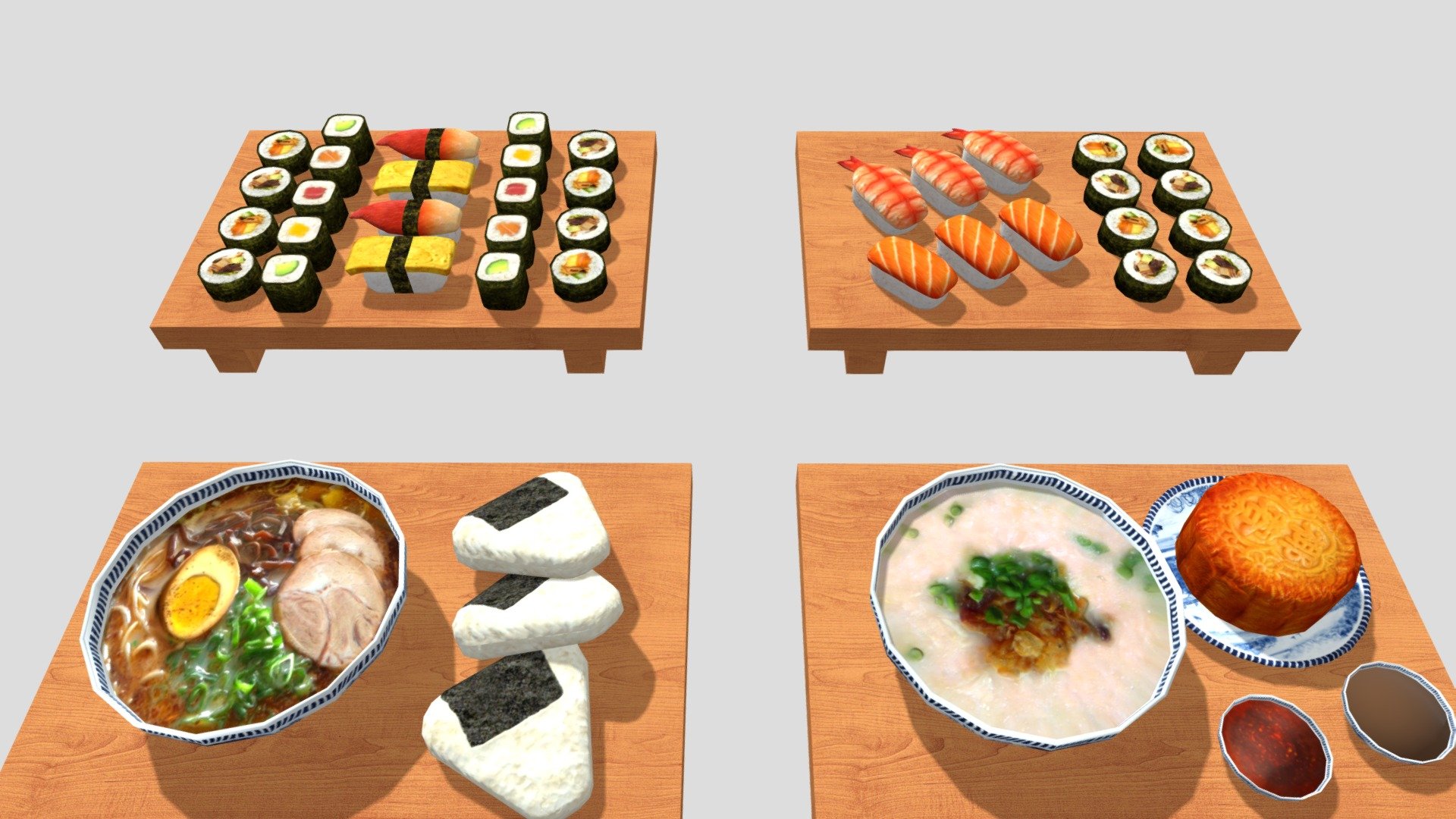 Cartoon Chinese Dishes 3d model