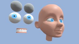 Cartoon Stylized Character Face Head Base Mesh