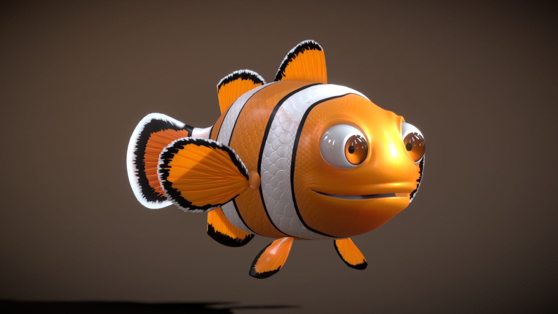 Cartoon Clownfish 3d model