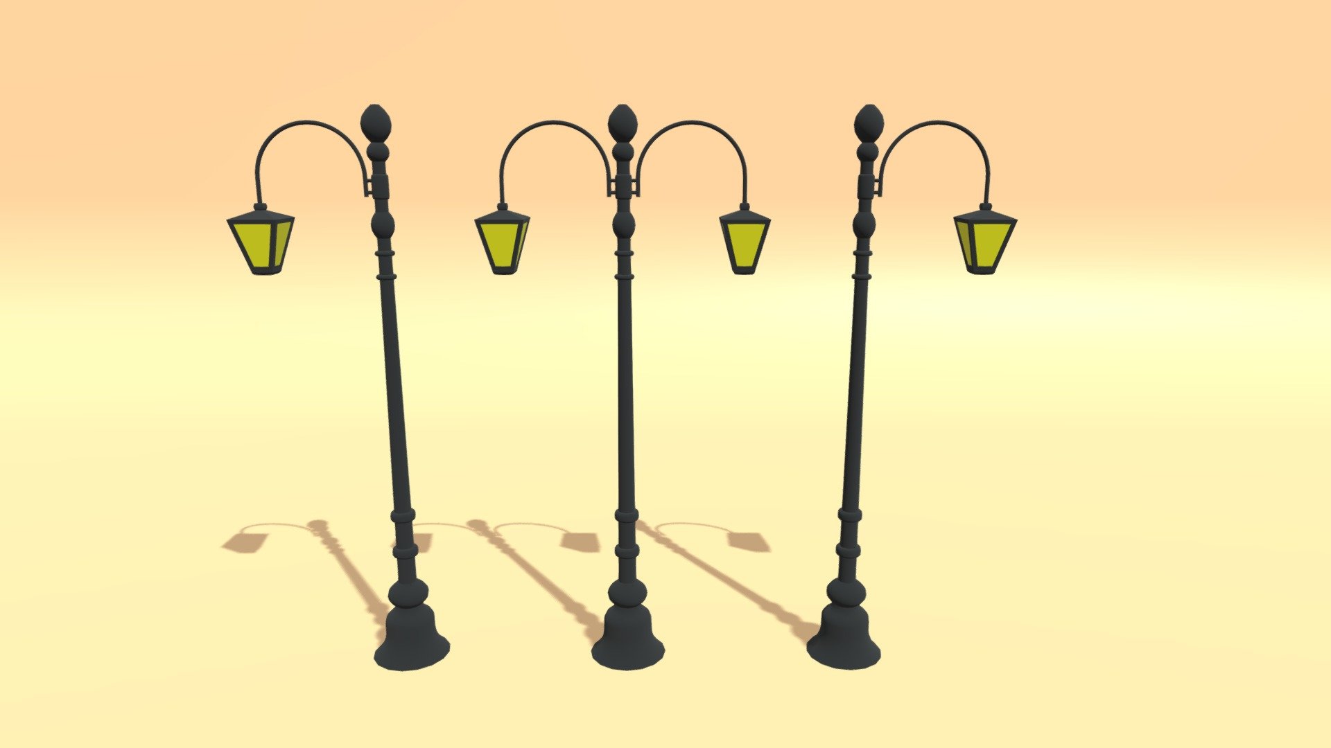 Cartoon Street Light 3d model