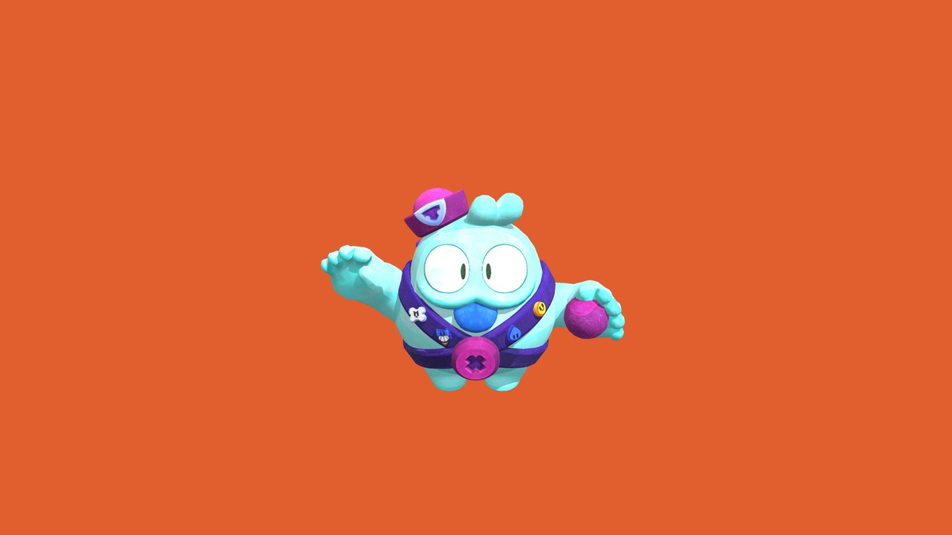 Posed Squeak Cartoon Style Brawl Stars 3d model