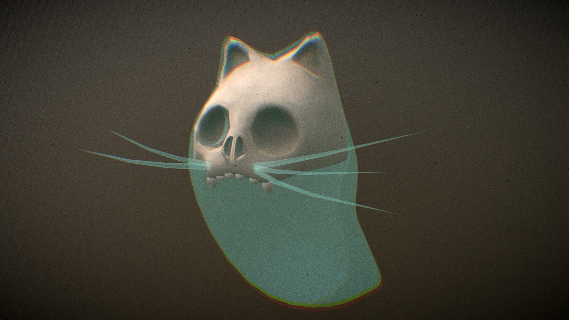 Ghost cartoon cat 3d model