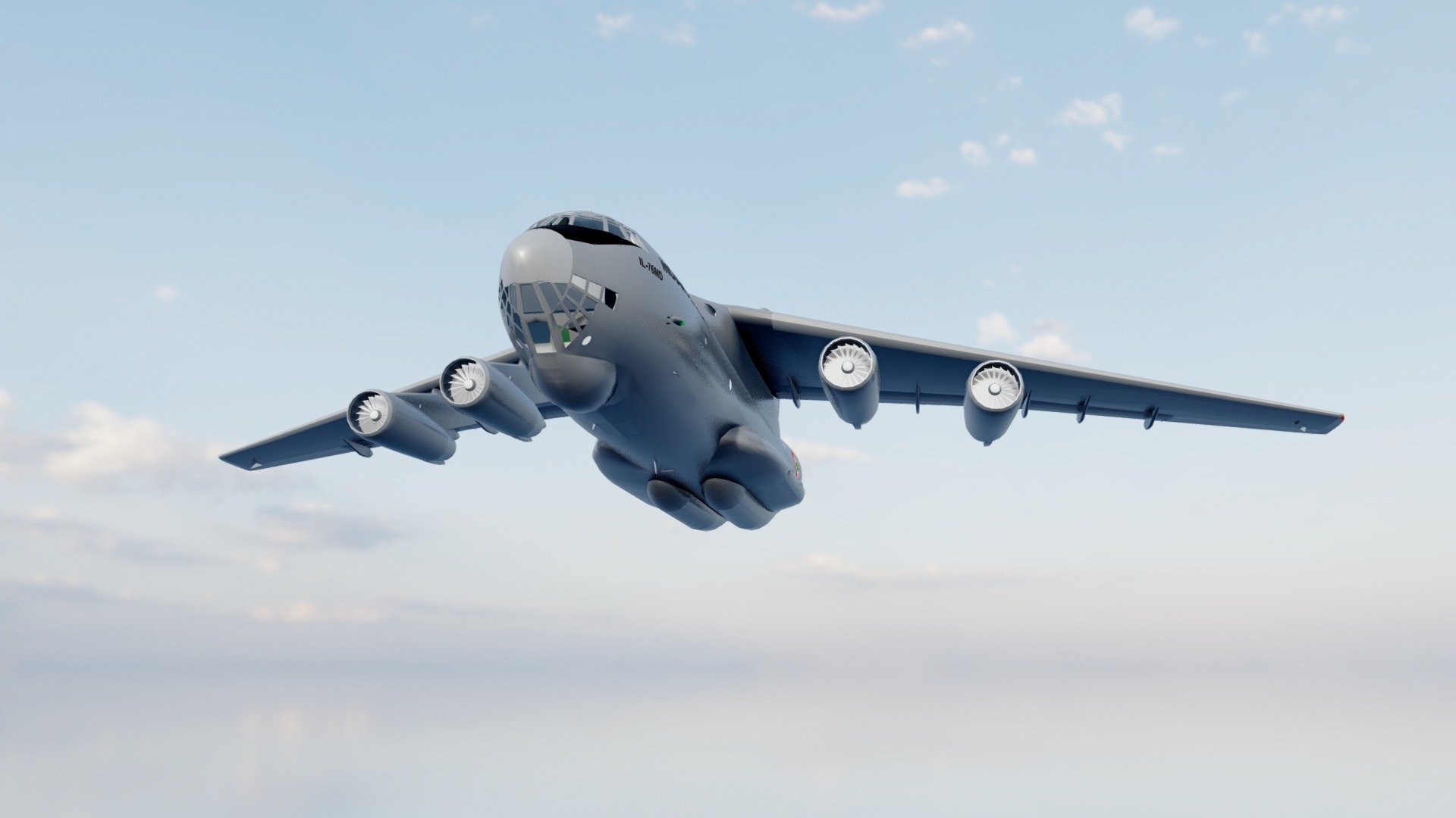 3d model military transport aircraft  IL-76 3d model