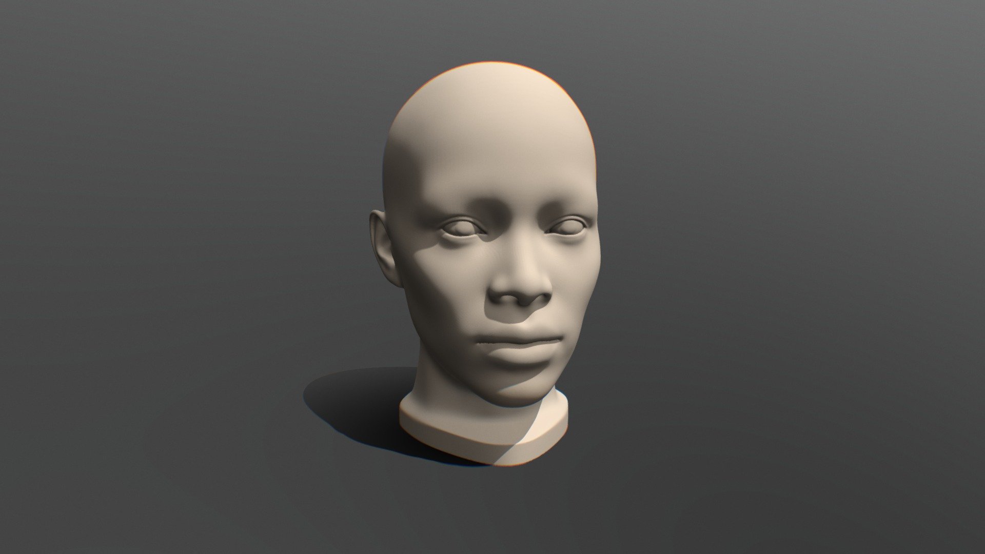 Realistic Afrocentric Female Planar Head 3d model