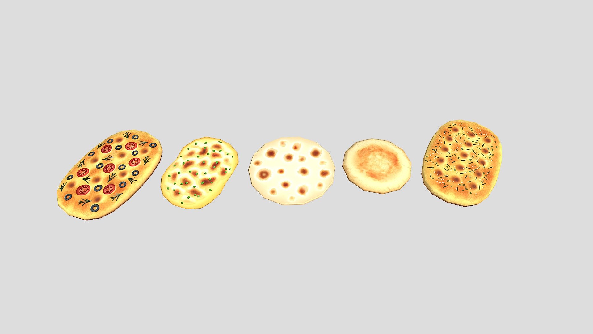 Cartoon Focaccia 3d model