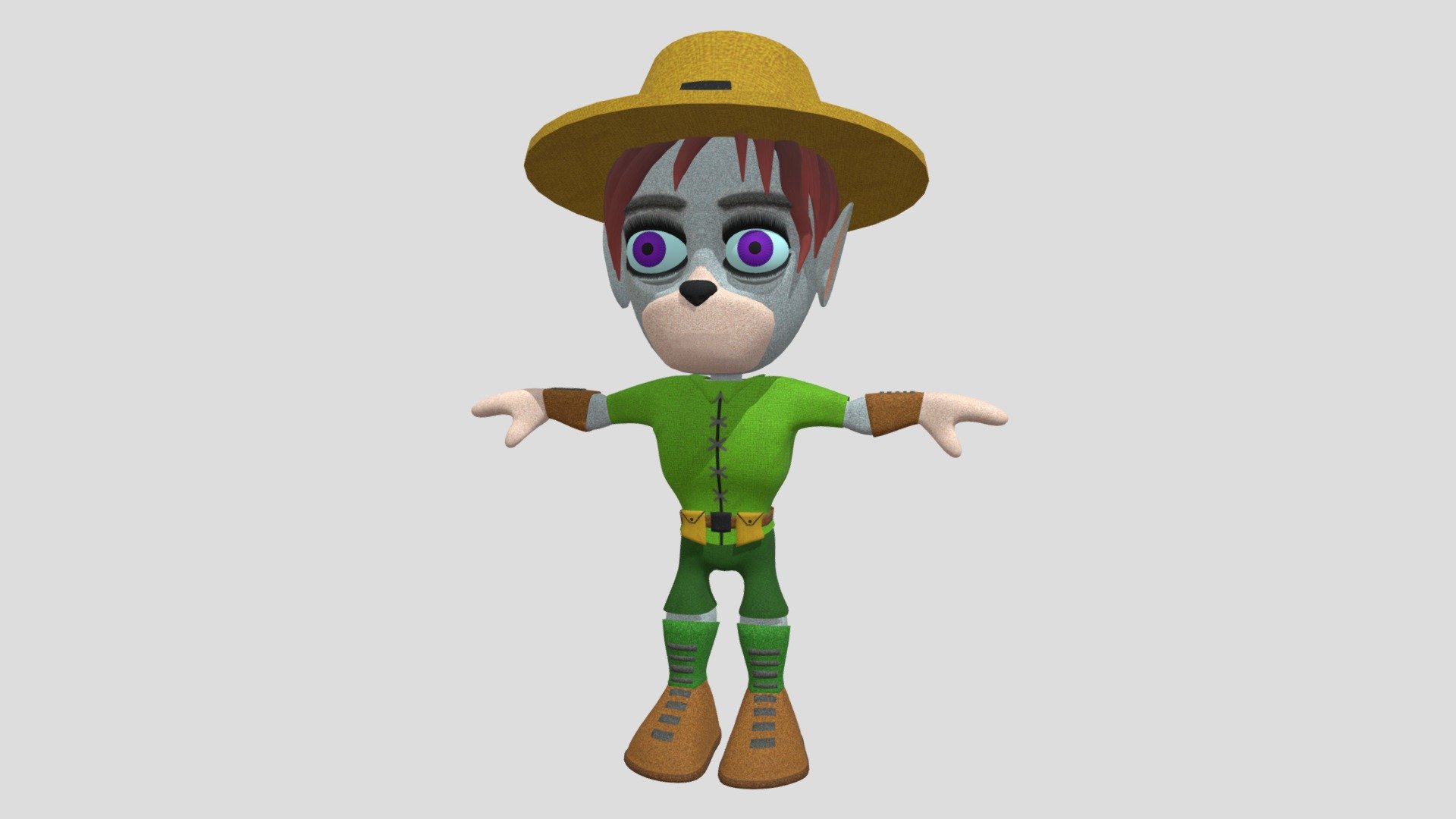 Cartoon person (#1) for game 3d model