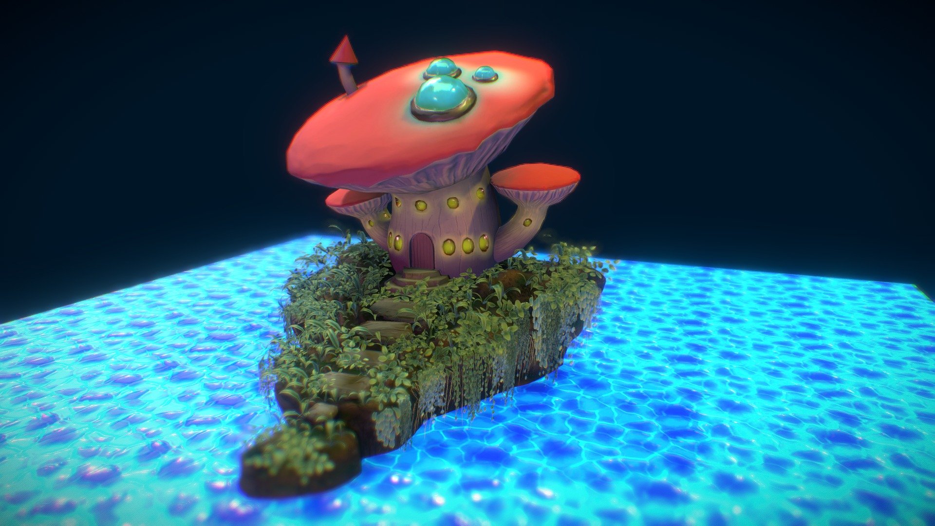 Mushroom house 3d model