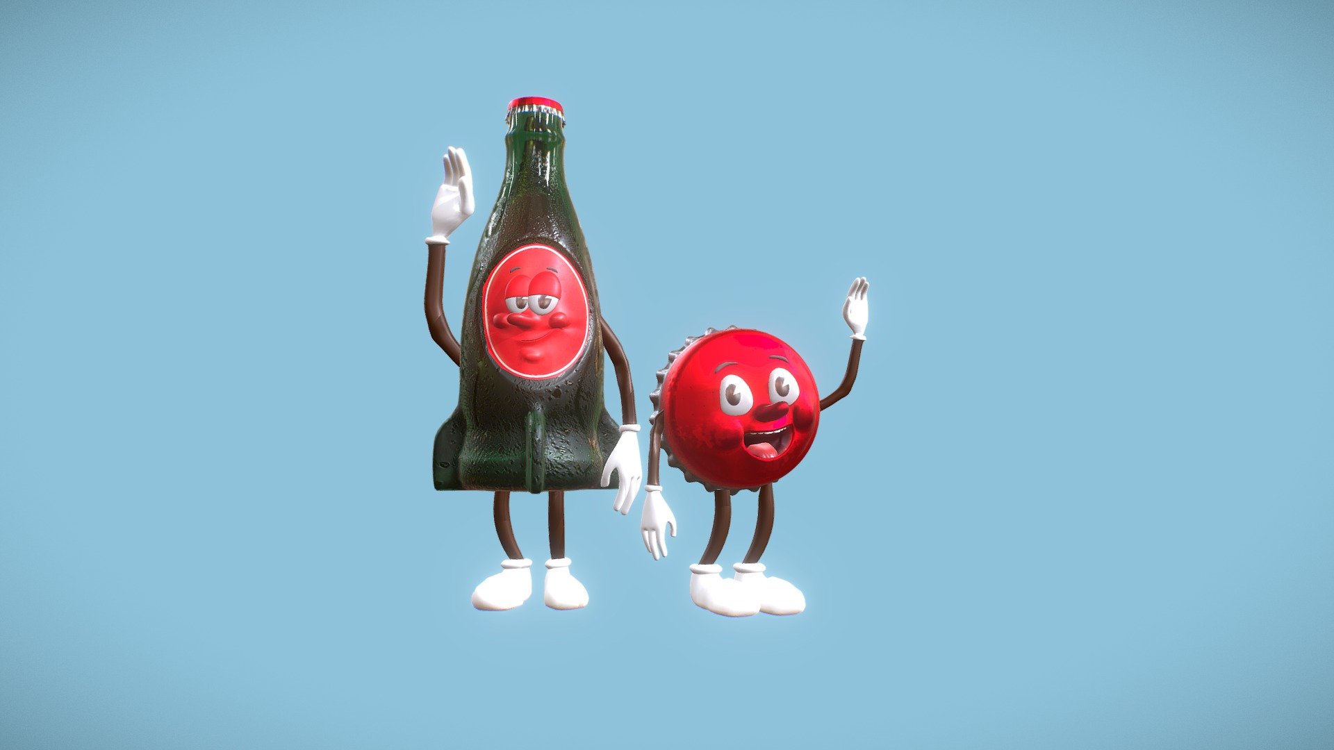 Bottle and  Chappy 3d model