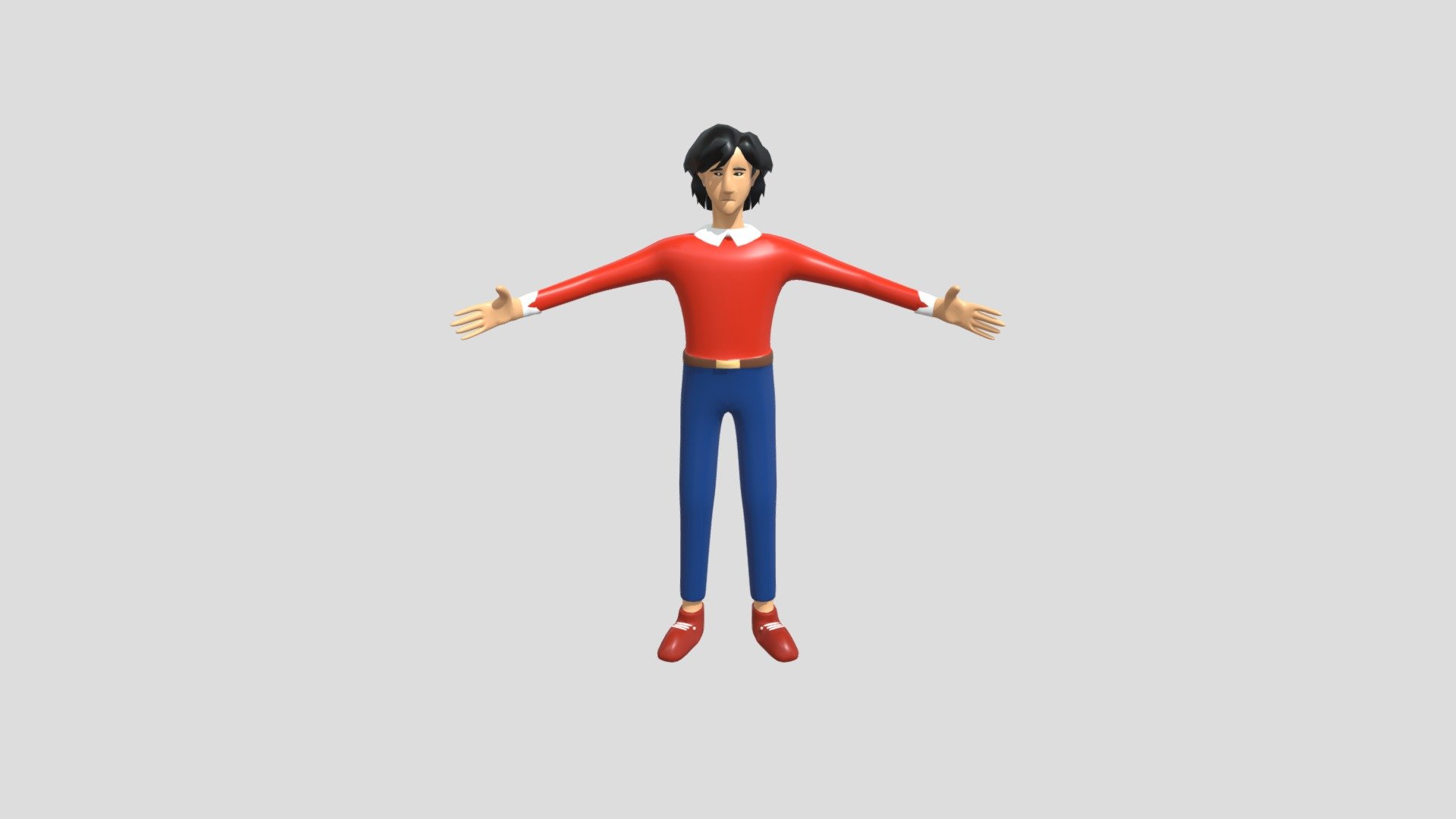 Cartoon Character Casual Man-Low Poly 3d model