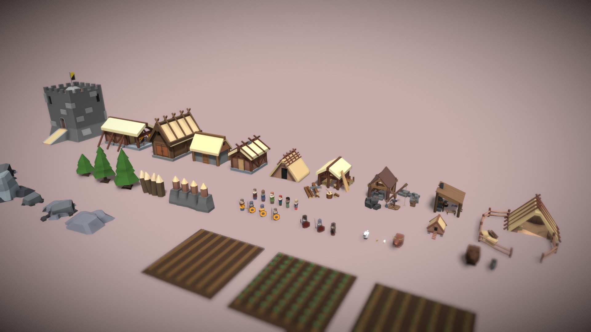 Medieval Village 3d model