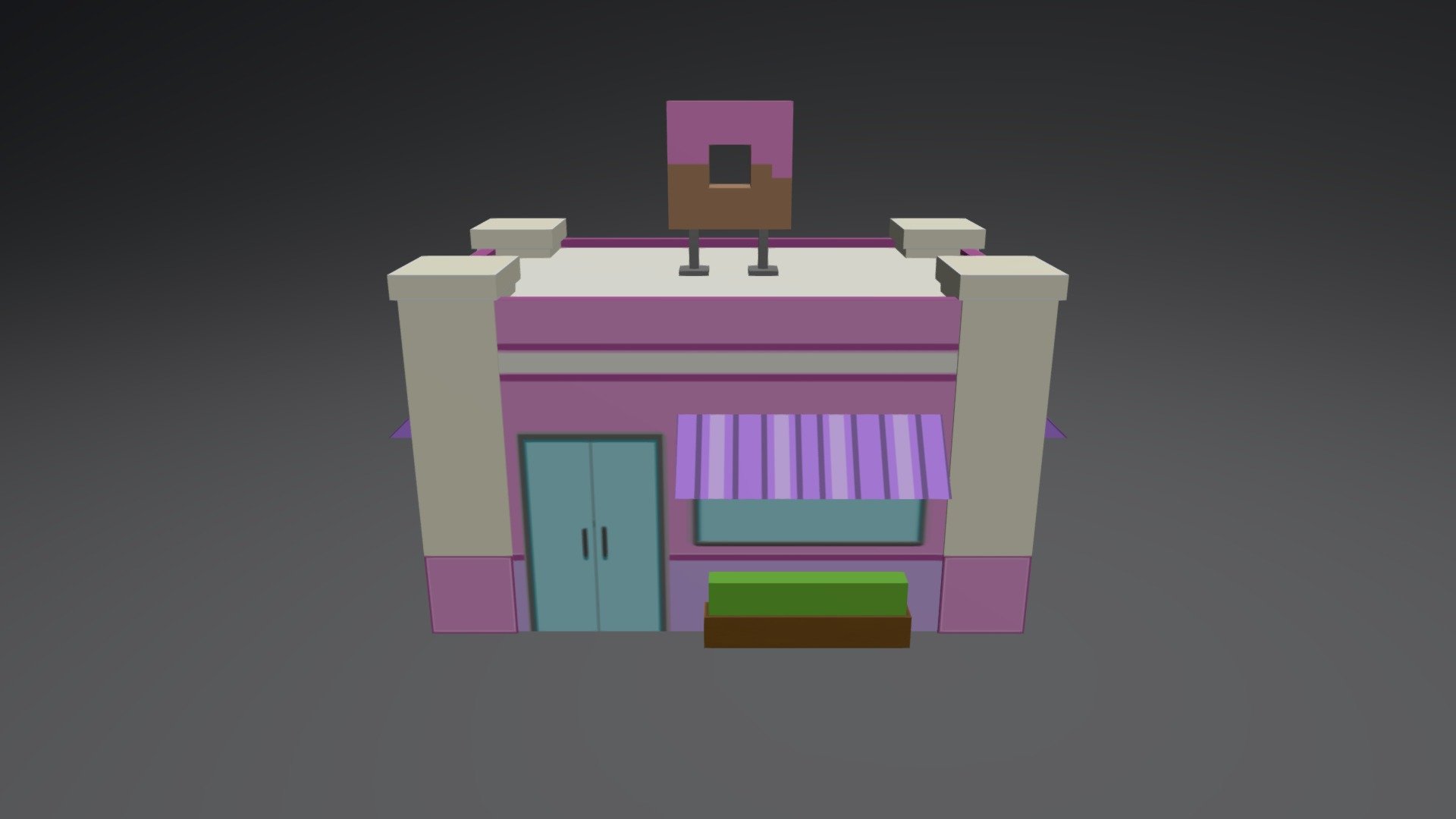 Donut Shop Cartoon 3d model