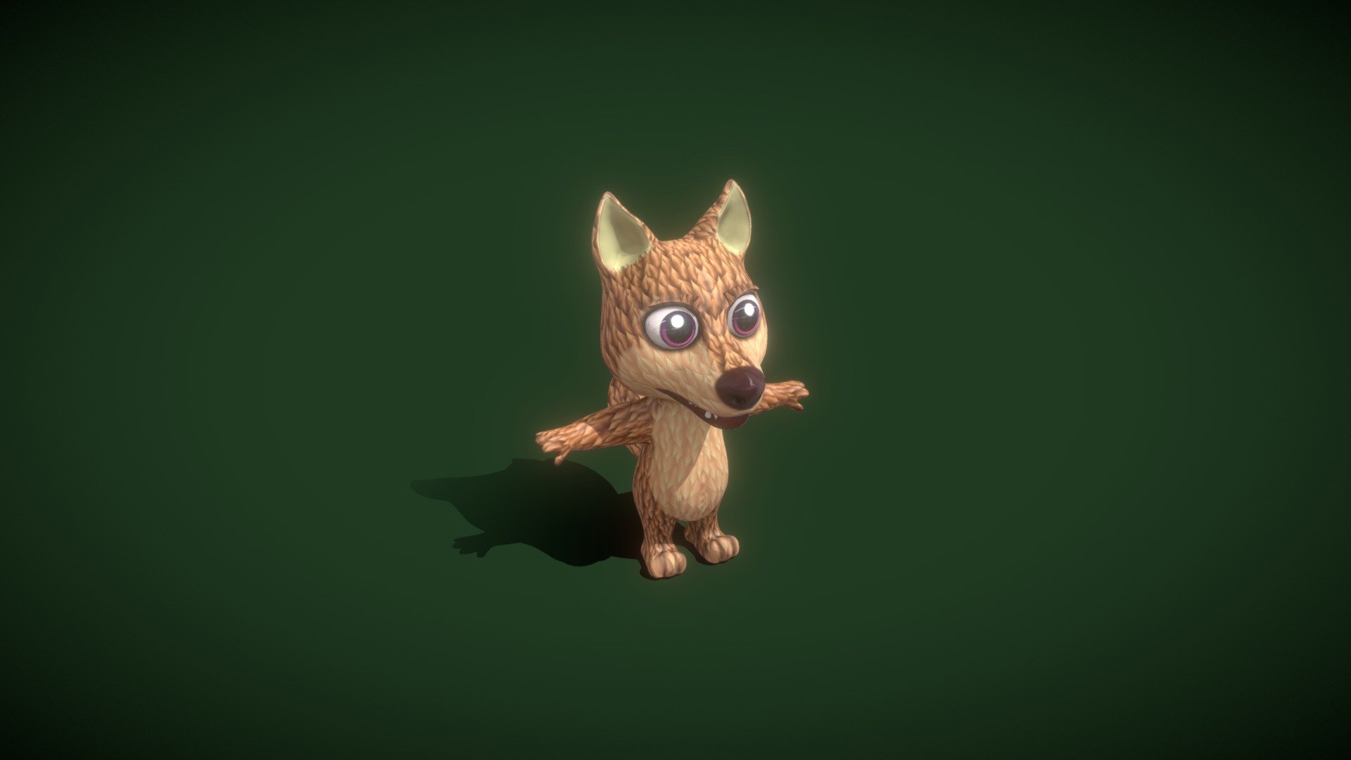 Cartoon Red Wolf Rigged 3D Model 3d model