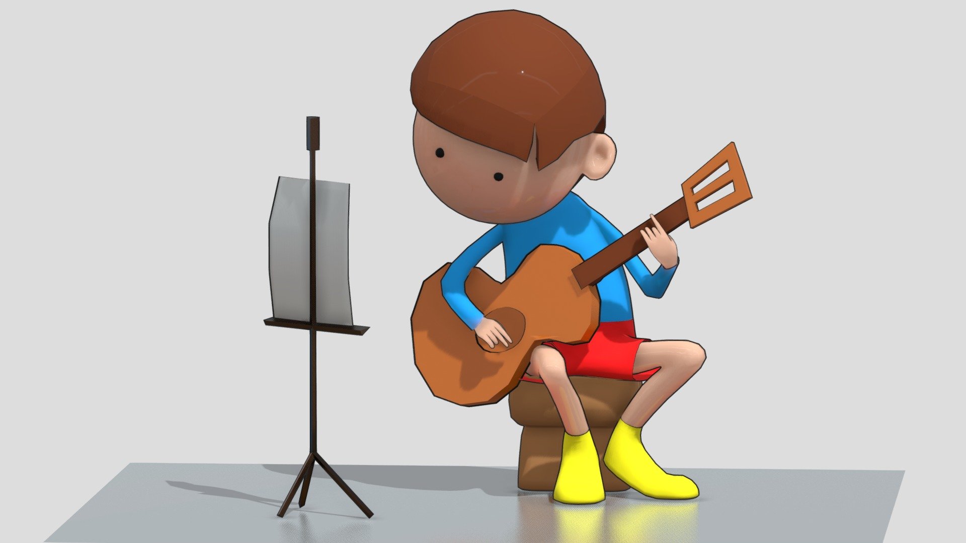 Cartoon Guitarboy 3d model