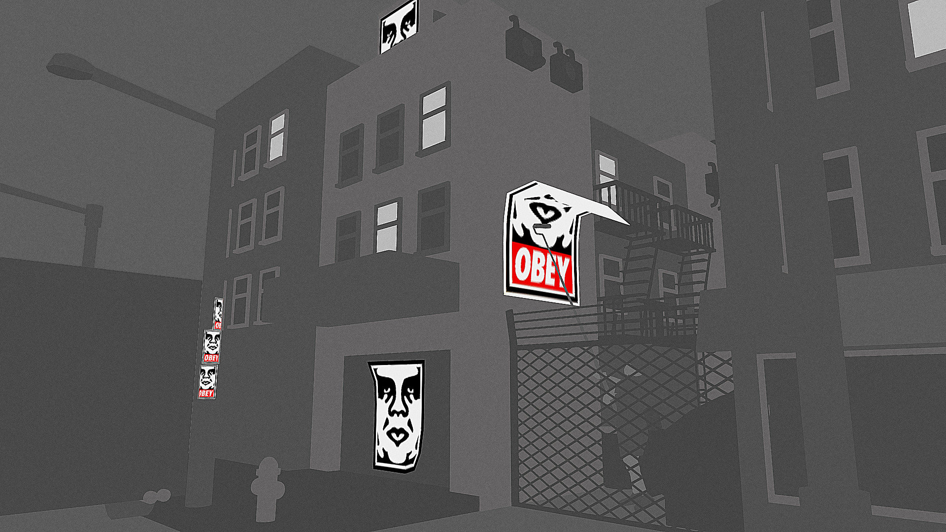 Obey street 3d model