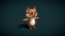 Cartoon Fox Rigged 3D Model