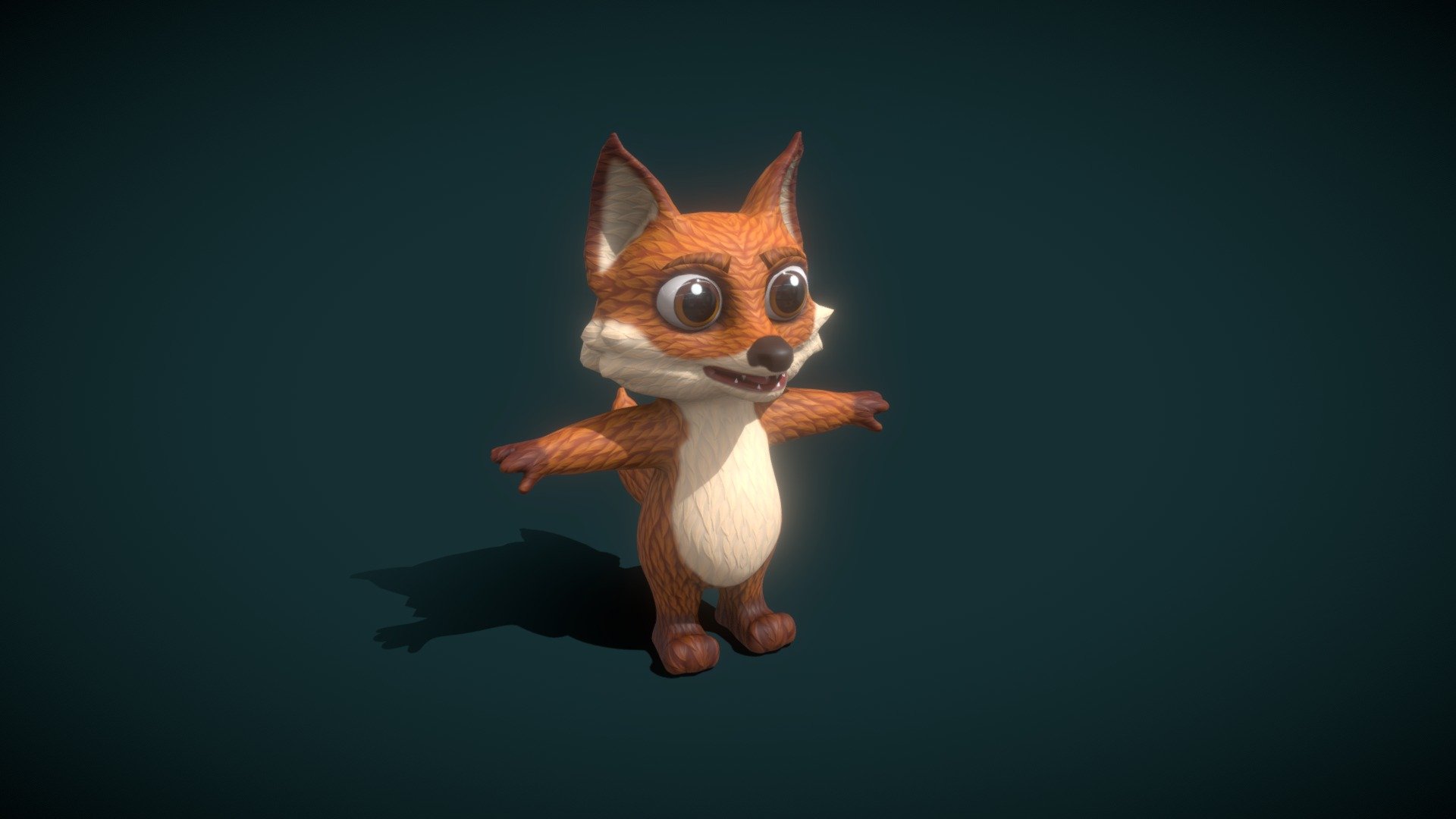 Cartoon Fox Rigged 3D Model 3d model