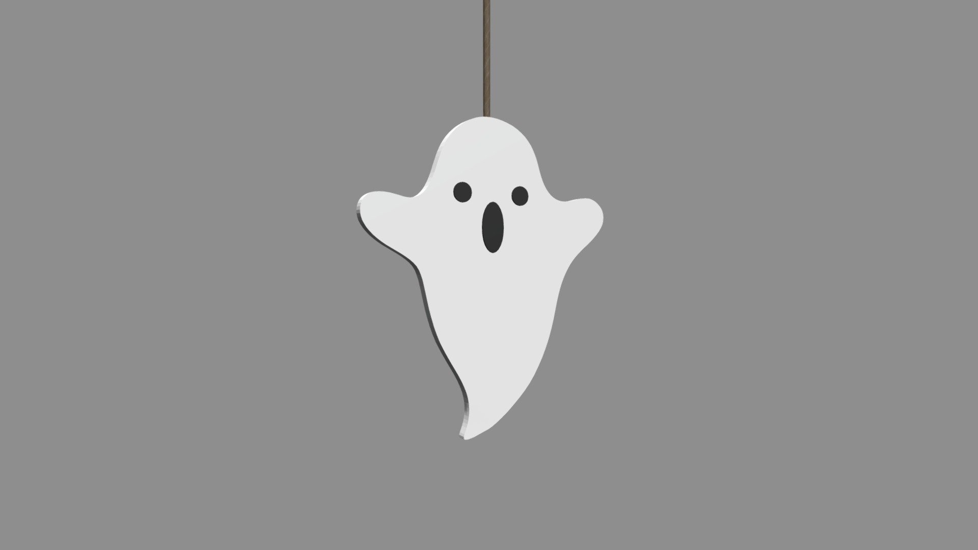 Cartoon Ghost on a String 3d model