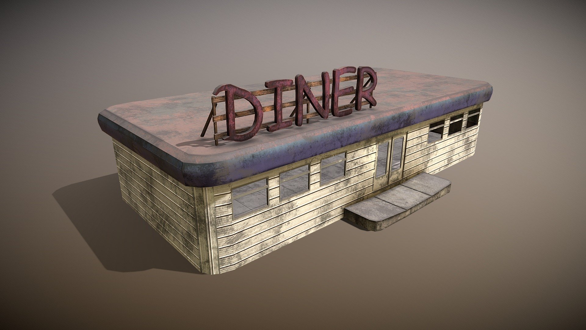 Post-apo Diner 3d model