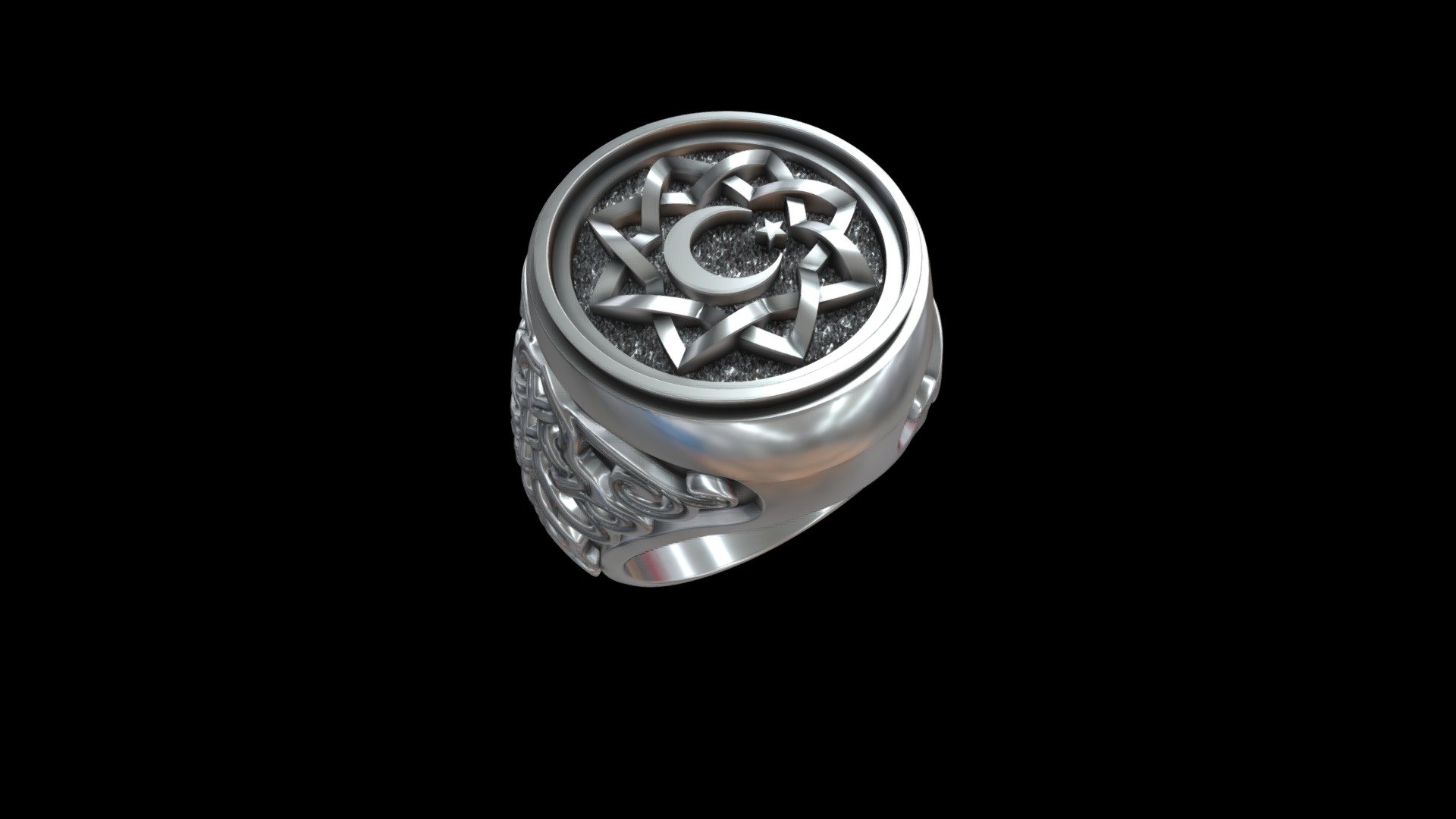 Muslim ring crescent moon 3d model