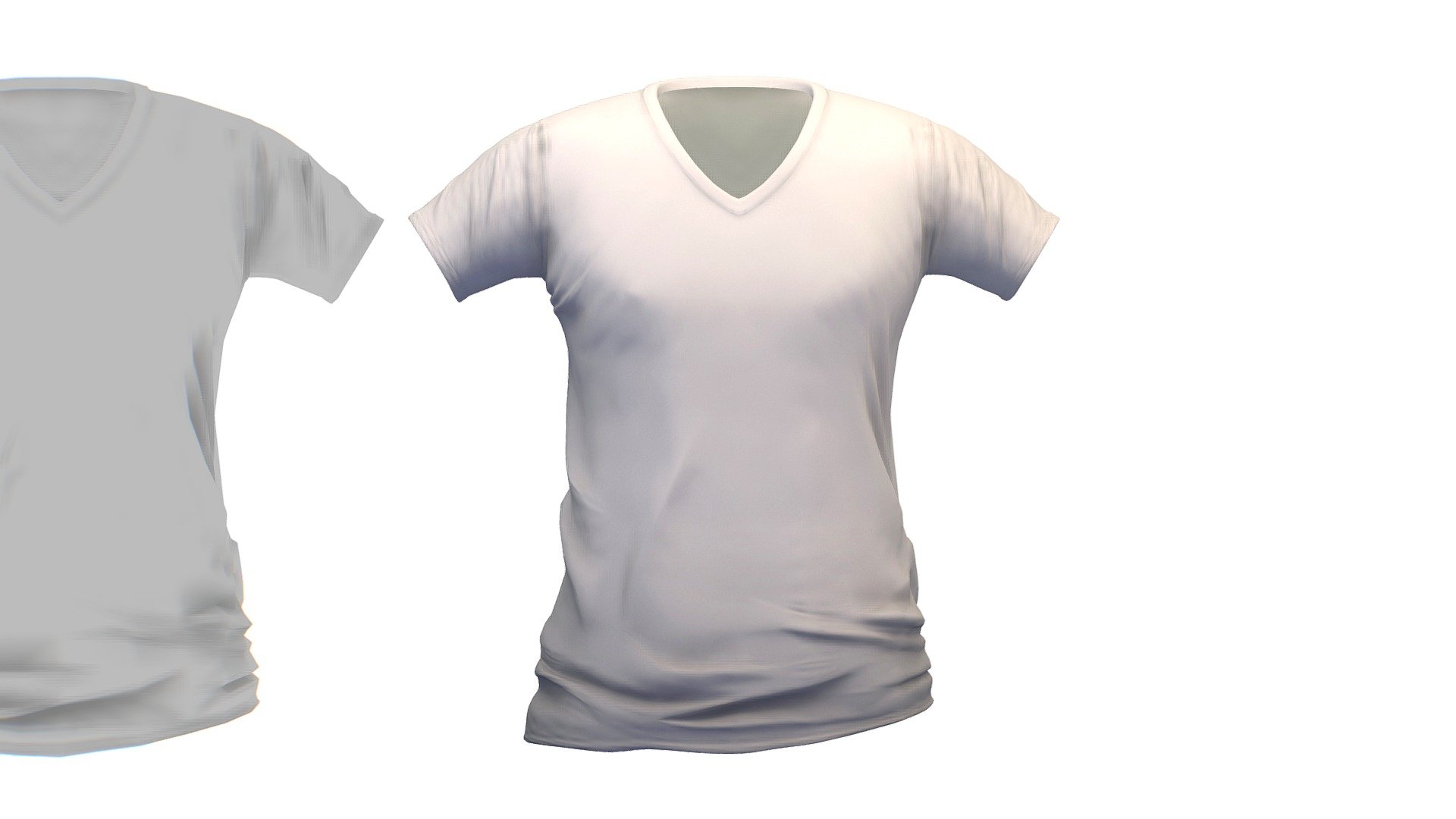 Cartoon High Poly Subdivision White T-shirt 3d model