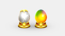 Cartoon Lucky Golden Eggs-Easter Egg-Silver Egg